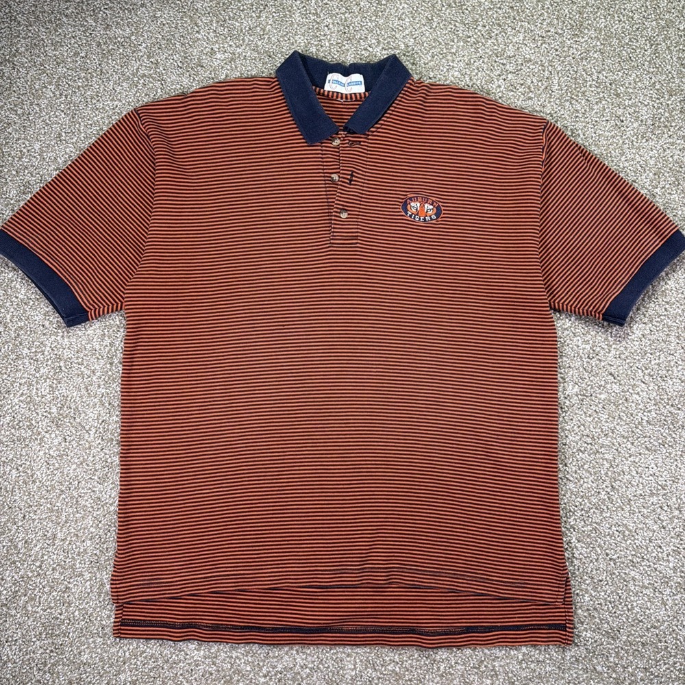 Vintage Auburn Striped Polo 90s College Classics Size XL Old Logo